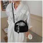 Women's New Shoulder Bag Fairy Student Underarm Bag Women's Pleated Handbag - Image 5