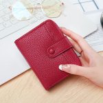 Women's Lychee Pattern Organ Short Wallet - Image 2