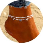 Fashion Heart-shaped Zircon Anklet Women's Waterproof Simple Heart-shaped - Image 6