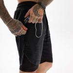JWJ 3 Pack Men's 2 in 1 Workout Running Shorts 7 Inch Lightweight Athletic Gym Shorts with Compression Liner Black Dark Grey Light Grey L at Amazon Men’s Clothing store - Image 2